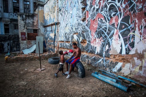 Shadow boxing, Havana, Cuba. Photo by Thai Neave.
