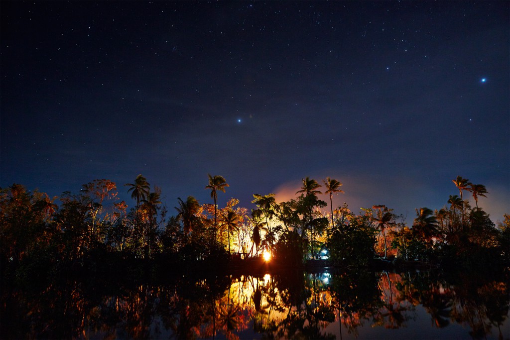 Night view from the jetty at Vila Chaumieres, Port Vila, Vanuatu. Photo by Matt Crawford