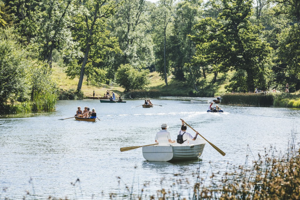People boating on a lake 