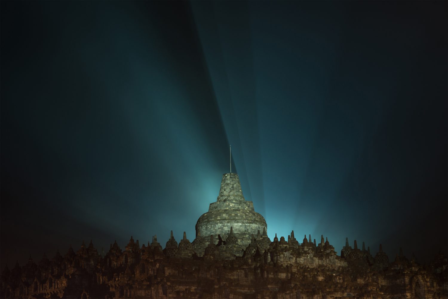 View of Borobudur at night