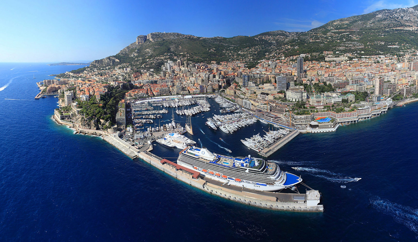 Aerial view of Hercule Harbour, Monaco