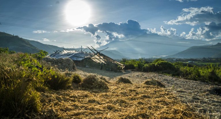 A hut on a desolate plateau in Ecuador